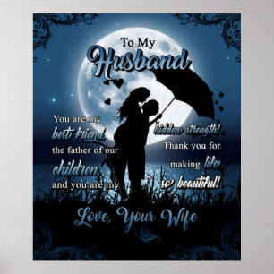 Affiche Personalized To My Husband Couple Under Moon