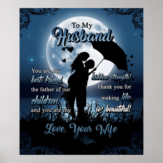 Affiche Personalized To My Husband Couple Under Moon (Devant)
