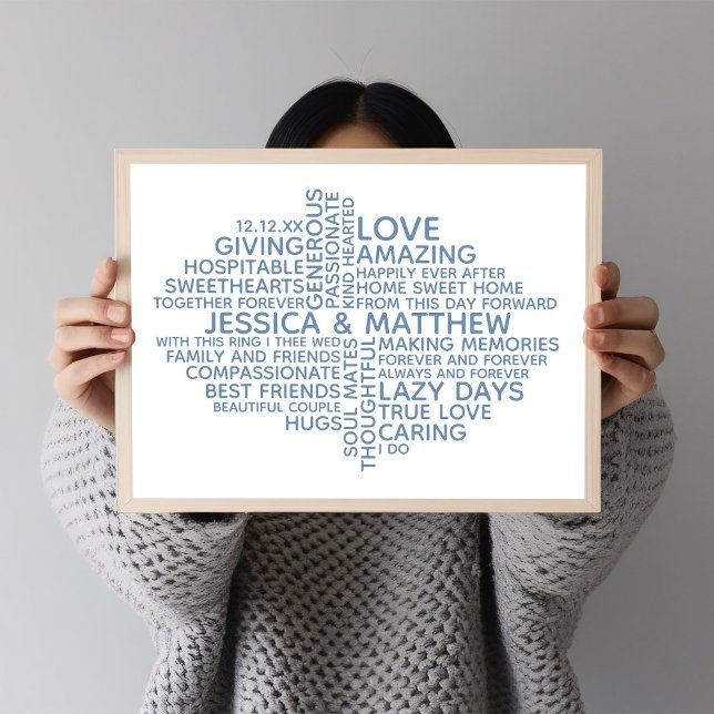 Affiche Personalized Typography Word Cloud for Couples (Créateur téléchargé)