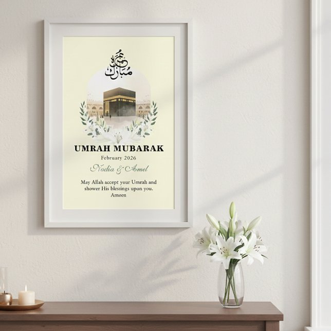 Affiche Personalized Umrah Mubarak Gifts & Islamic Wall Ar (Créateur téléchargé)