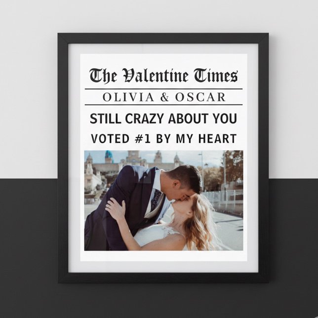 Affiche Personalized Valentine Newspaper Photo (Créateur téléchargé)