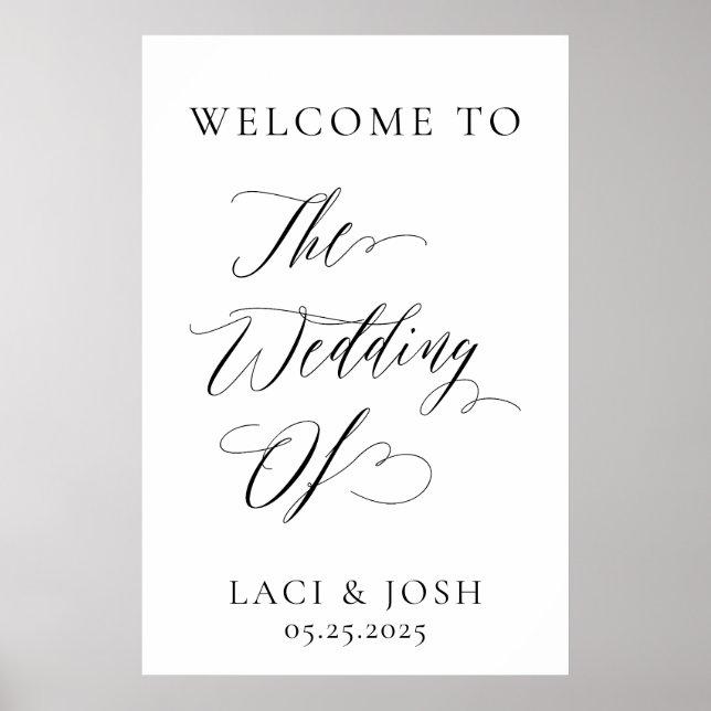 Affiche Personalized Welcome to Our Wedding Sign | Custom  (Devant)