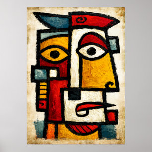 Affiche Personnage Cubiste Primitif 1 Art Abstrait Gras