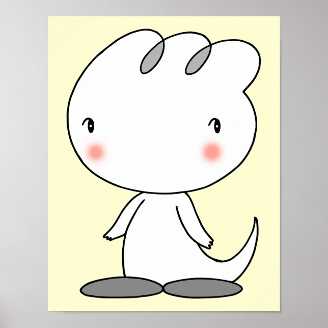 Affiche Personnage de dinosaure apaisant. (Devant)