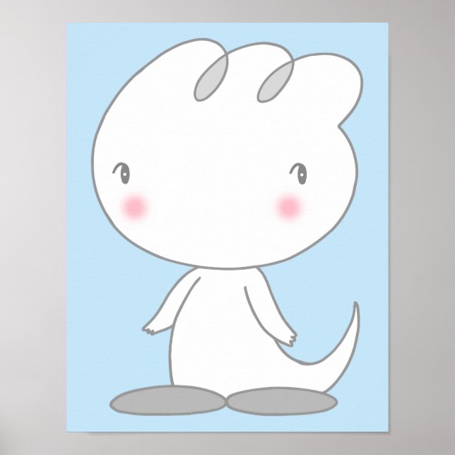 Affiche Personnage de dinosaure apaisant. (Devant)