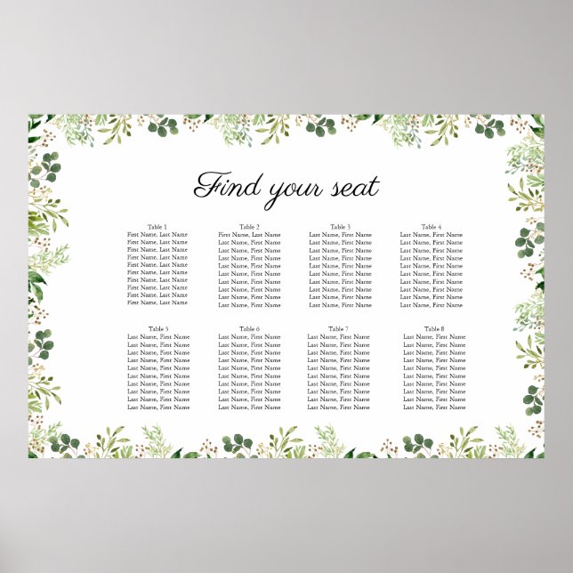 Affiche Personnage Elegante Fleurs Blanches Vertes (Devant)