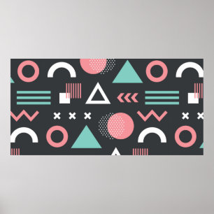 Affiche Personnages géométriques conception motif transpar