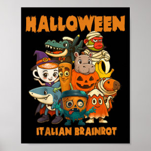 Affiche Personnages Italiens Brainrot Thèmes Halloween Cos