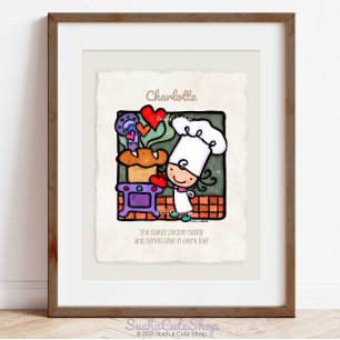 Affiche Personnalisable ! Cuisine boulangerie Chef Four Vi