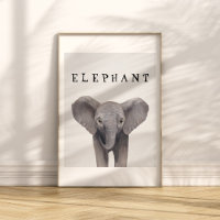 Affiche personnalisable de bébé éléphant mignon po