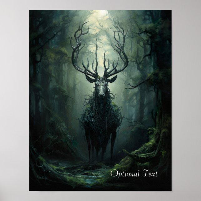 Affiche personnalisable de cerf de la forêt tordue (Devant)