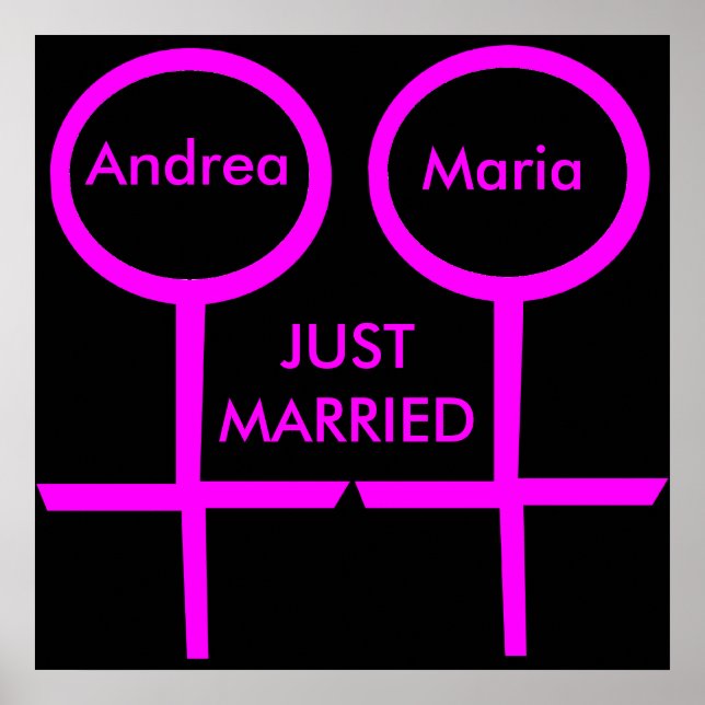 Affiche personnalisable de mariage lesbien (Devant)