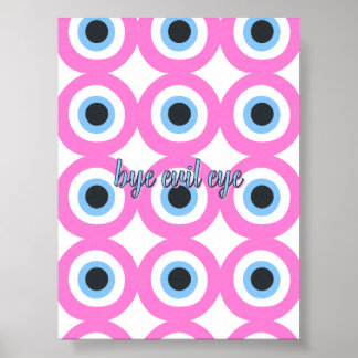 Affiche personnalisable de mauvais œil rose 🧿