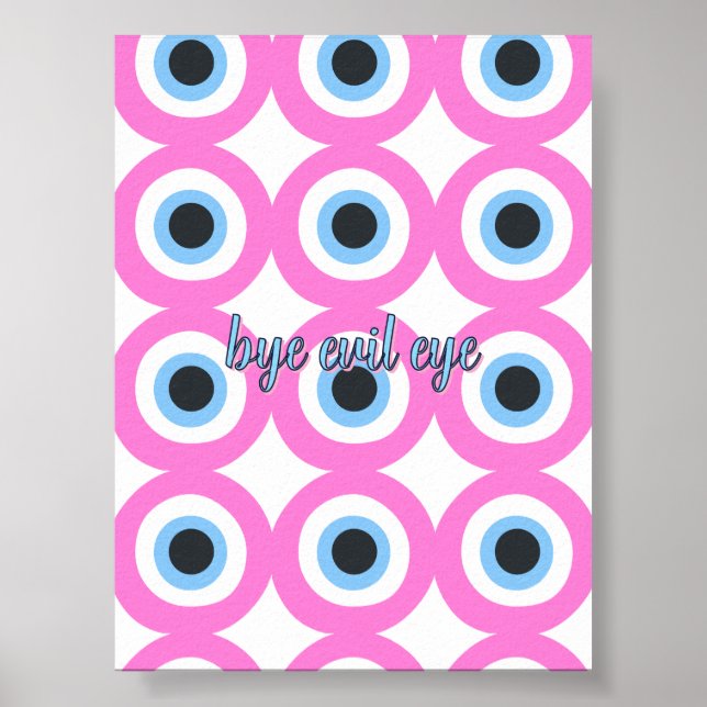 Affiche personnalisable de mauvais œil rose 🧿 (Devant)