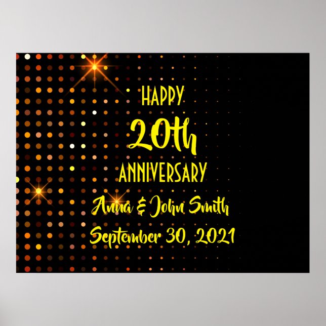 Affiche Personnalisable Happy Anniversaire parties scintil (Devant)