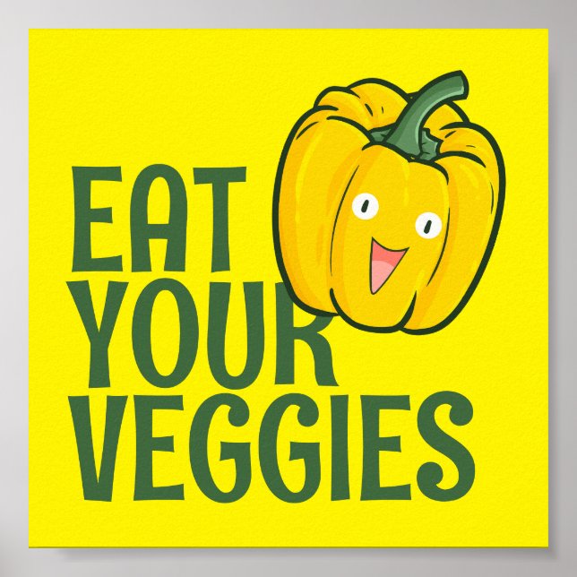 Affiche Personnalisable Mangez vos Légumes - Bell Pepper v (Devant)