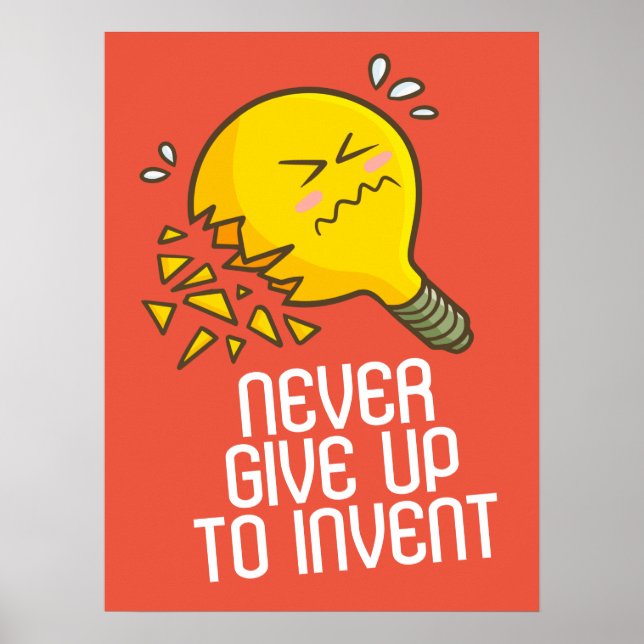 Affiche Personnalisable n'abandonnez jamais l'invention (Devant)