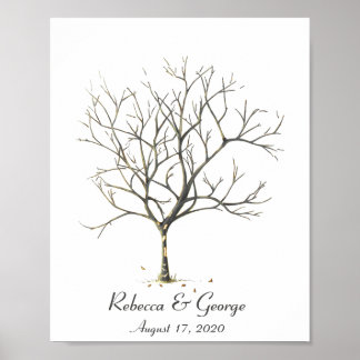 Affiche personnalisable pour mariage arbre emprein