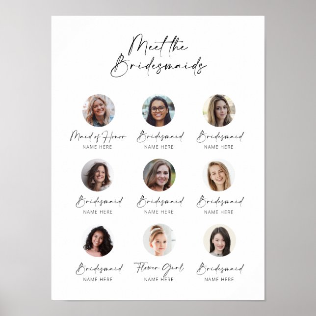Affiche Personnalisable Rencontrez les Bridesmaids Introdu (Devant)