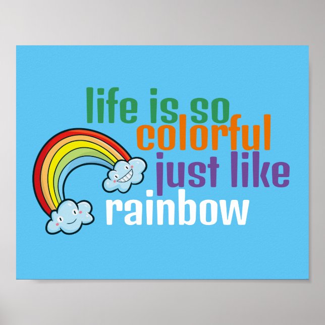 Affiche Personnalisable Vie comme arc-en-ciel (Devant)