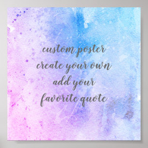 Affiche personnalisation bleue et violette ajoutez votre c