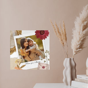 Affiche Personnalisation moderne Je t'aime Maman Photo