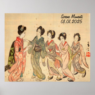 Affiche Personnalisation Vintage esthétique Japon Kimono W