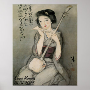 Affiche Personnalisation Vintage esthétique Japon Kimono W