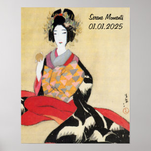 Affiche Personnalisation Vintage esthétique Japon Kimono W