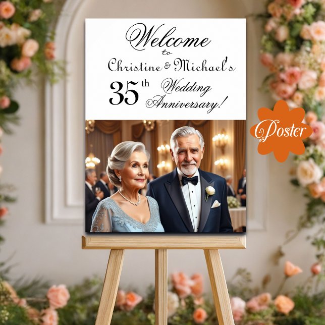 Affiche Personnalisé 1 Photo 35e anniversaire du Mariage B (Créateur téléchargé)