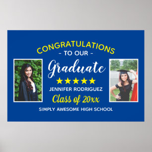Affiche Personnalisé 2 Photo Graduation Félicitations Dipl