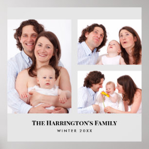 Affiche Personnalisé 3 sections Photos de famille Collage