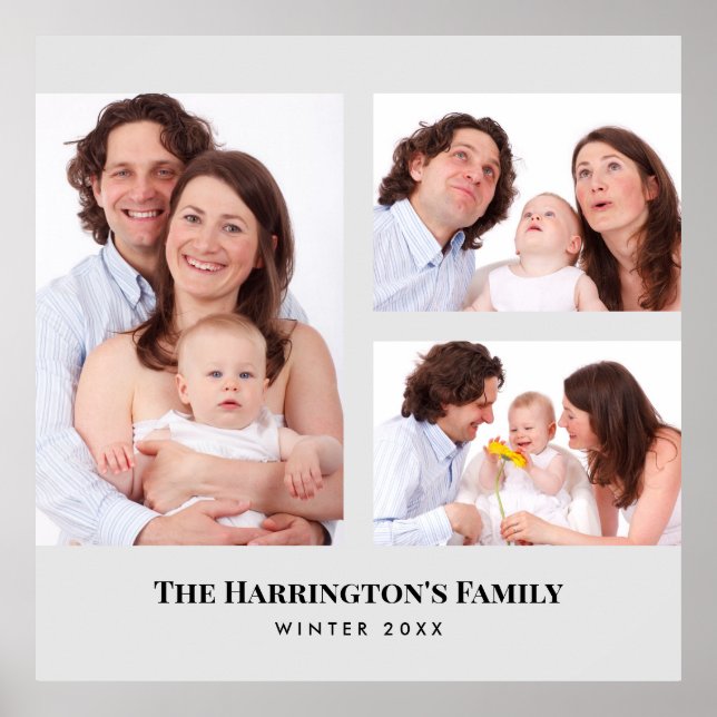 Affiche Personnalisé 3 sections Photos de famille Collage  (Devant)