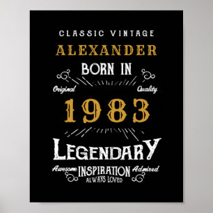 Affiche Personnalisé 40e anniversaire 1983 Ajouter un nom