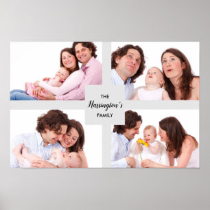 Affiche Personnalisé 4 Photos de famille Collage Rectangle