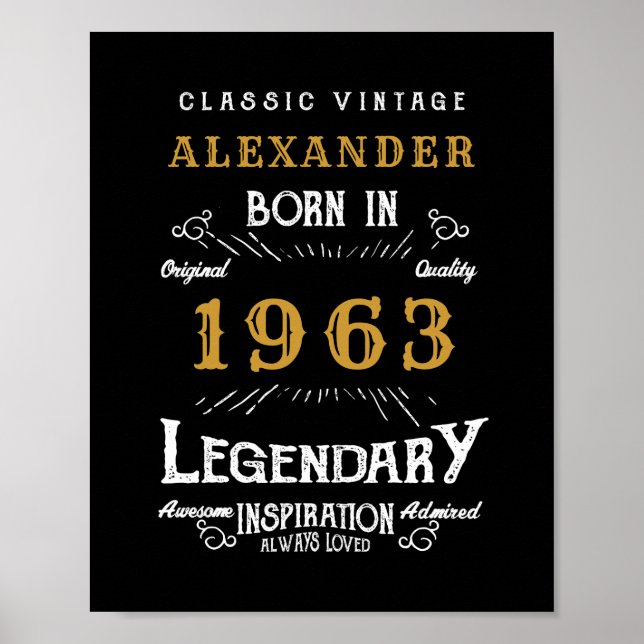 Affiche Personnalisé 60e anniversaire 1963 Ajouter un nom  (Devant)