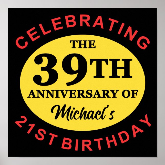 Affiche Personnalisé 60e Humour d'anniversaire (Devant)