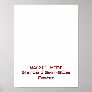 Affiche Personnalisé 8,5"x11" Semi-brillant standard