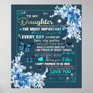 Affiche Personnalisé À Ma Fille De Maman Papillon