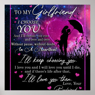 Affiche Personnalisé À Ma Magnifique Petite Amie De Boyfri