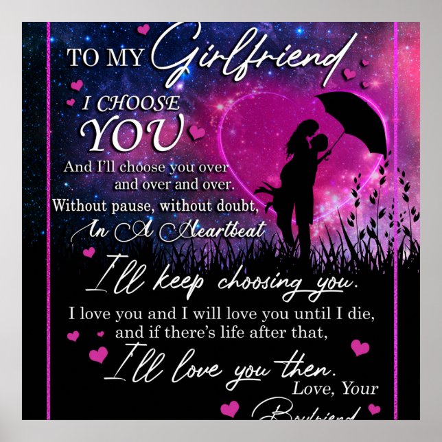 Affiche Personnalisé À Ma Magnifique Petite Amie De Boyfri (Devant)