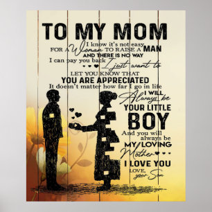 Affiche Personnalisé À Ma Mère Du Fils Anniversaire Mère