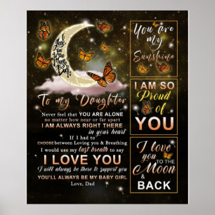 Affiche Personnalisé À Mon Papillon Fille De Papa