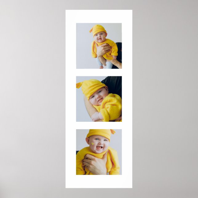 Affiche Personnalisé Ajouter 3 photos sur mesure (Devant)