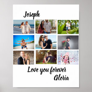 Affiche Personnalisé Anniversaire moderne 9 Photo Collage