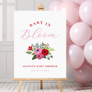 Affiche Personnalisé - Bébé en Fleur Baby shower floral br