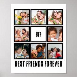 Affiche Personnalisé BFF Meilleurs amis Forever 8 Collage 