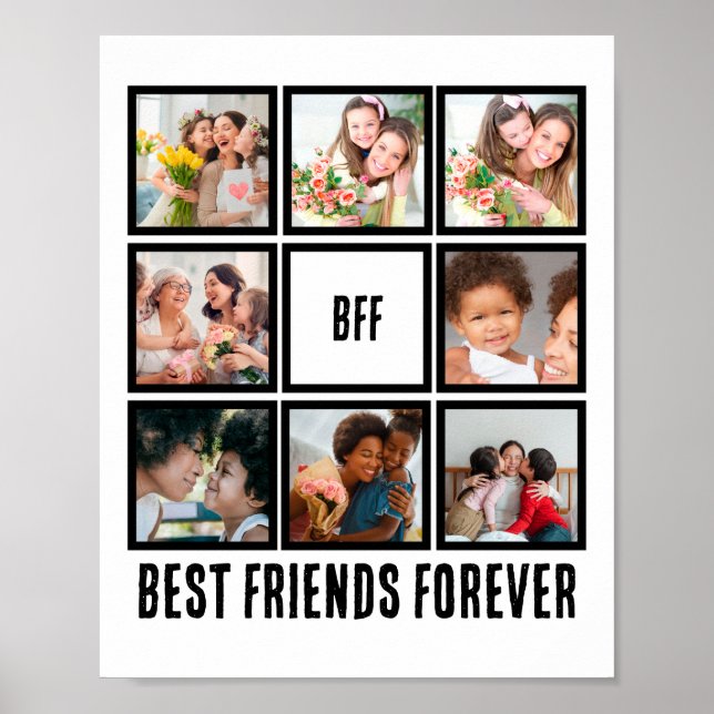 Affiche Personnalisé BFF Meilleurs amis Forever 8 Collage  (Devant)