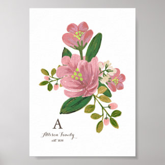 Affiche Personnalisé | Blush Bouquet Art Imprimer 5x7