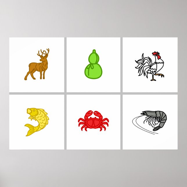 Affiche Personnalisé Búu Cua Cá Cọ p Vietnamien Dice Jeu M (Devant)